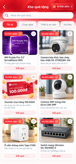 Ứng dụng Tích điểm, đổi quà tặng